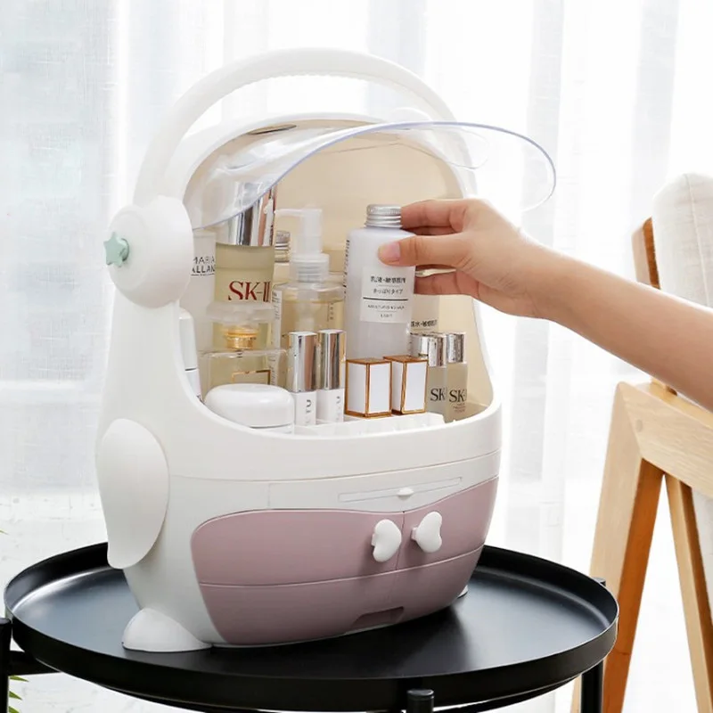 Прозрачная косметическая коробка для хранения креативная косметики портативная