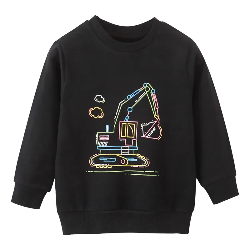 

Jumping Meters Long Sleeve Boys Sweatshirts With Excavators Print Fashion Sport Kids Tops Fashion Autumn Winter Children Clothes