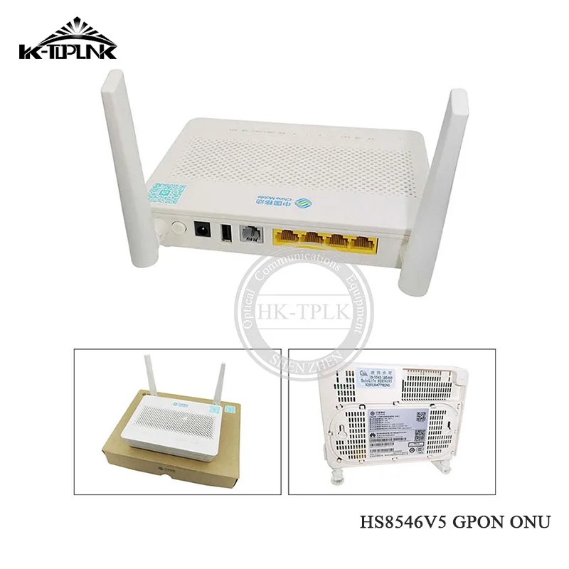 Горячие продукты HS8546v5 GPON ONU Оптическая сеть FTTH маршрутизатор 4GE + 1TEL 2USB Wifi