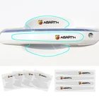 Наклейки на дверную ручку автомобиля, 8 шт., наклейки с защитой от царапин для эмблемы Abarth 124, 131, 500, 595, 695, 1000, 204A Punto Alfa Berlinetta Zerocento