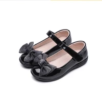 top qaulity school black leather shoes kids girls bow princess shoes childrens student dress shoes for performance 4 5 6 7 8 15t