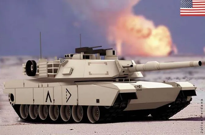 

American Abrams M1A2 Main Battle Tank Desert Painted Paper Model Handmade 3D Paper Model Children Adult Educational Toys