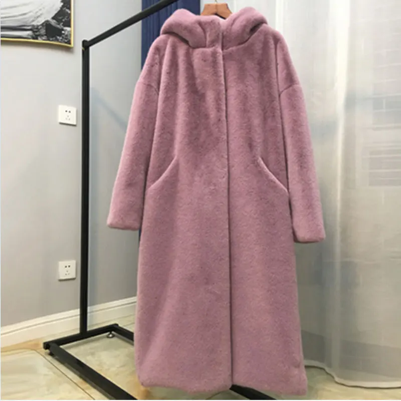 Toon purple 30 градусов пальто из искусственного меха зимняя куртка Женское пальто роскошное зимнее длинное пальто утолщенное теплое зимнее водонепроницаемое меховое пальто для женщин - Цвет: Toon purple