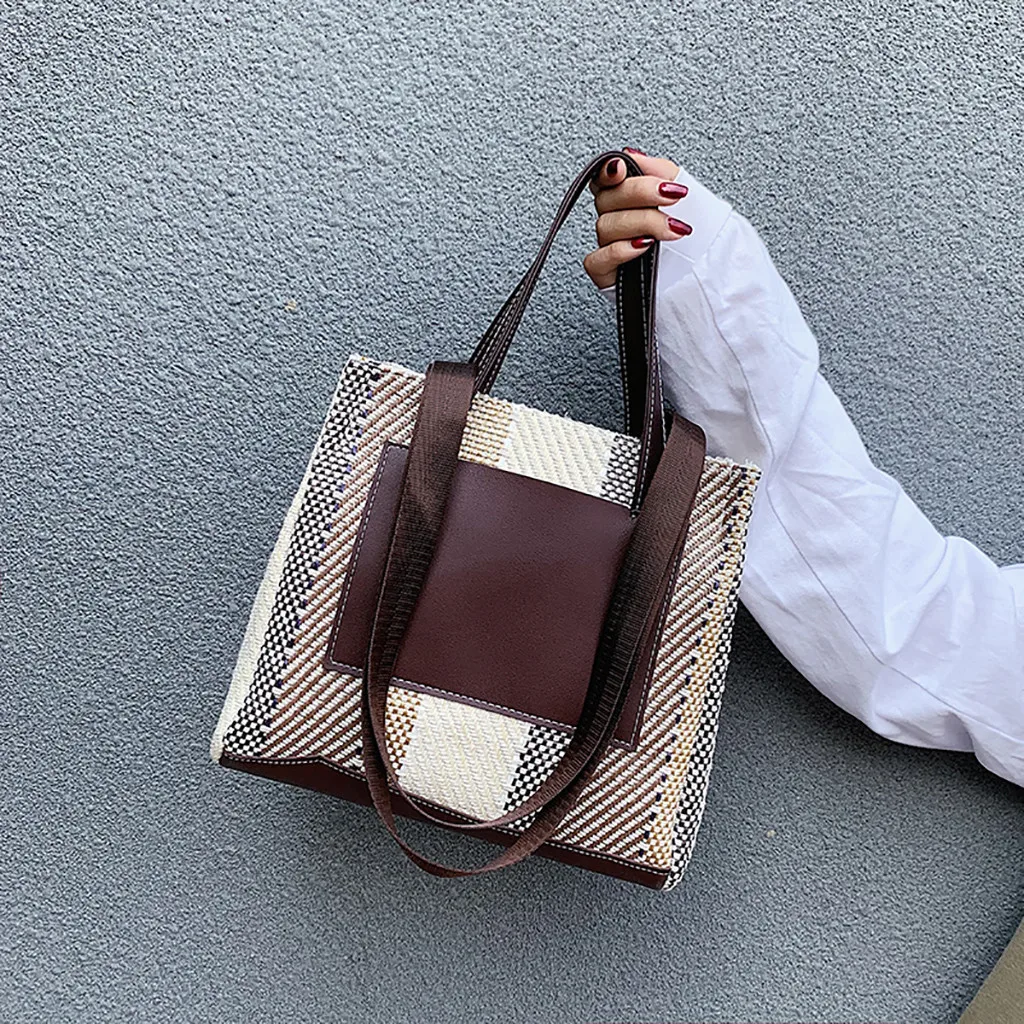 

Женская сумка, Женская сумочка, Соломенная Сумка, большие сумки для женщин, новинка 2019, подходящая по цвету плетеная Сумка, модная пикантная ...