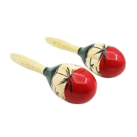 1 pair wooden large maracas rumba shakers rattles sand hammer percussion instrument musical toy