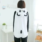 Зимняя женская черная Панда косплей Кигуруми Onesie для взрослых забавная Пижама с животными для мужчин свободные теплые Аниме пижамы комбинезон