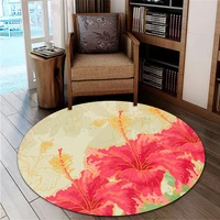 hawail flower hibiscus round carpet 3d printed non slip mat dining living room soft bedroom carpet