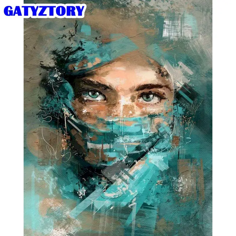 GATYZTORY женщина в маске фигурка Масло Набор для рисования по номерам ручная работа