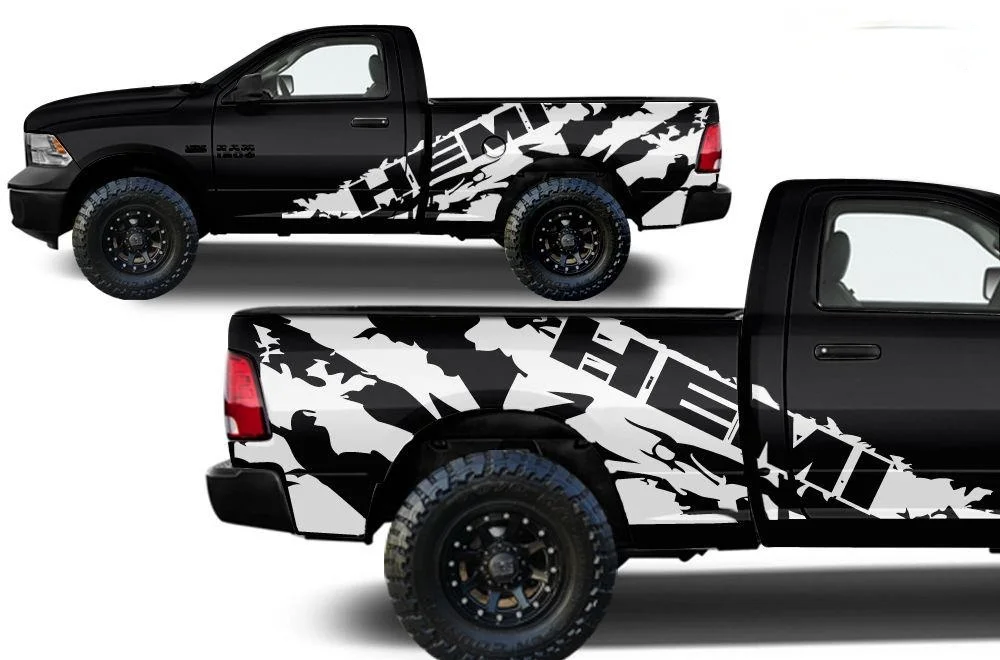 

2pc Truck Tail Side Car Stickers Hemi Emblem Badge Vinyl Decals Decoration Sticker For Dodge Ram 1500/2500/3500 Hemi 2009-2018