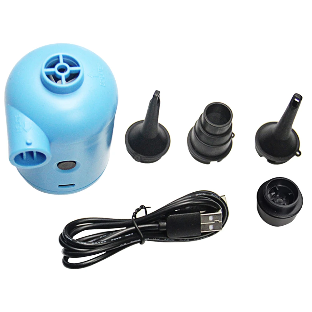 

Beach Toys Compact Water Sports With 3 Nozzles USB Electric Air Pump Swimming Ring Multifunction Mini Portable Pool Floating Bed