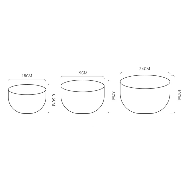 

3PCS Stainless Steel Bowls Nesting Storage Bowls Set Kitchen Salad Bowls Cooking Bowl Baking Accessory with Scale