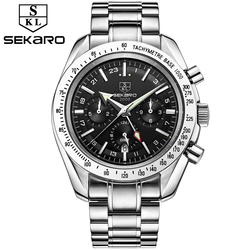 Мужские автоматические механические часы Sekaro со стальным браслетом