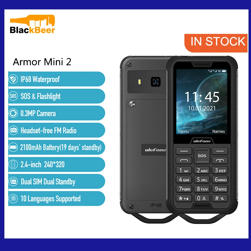 Ulefone Armor Mini 2 IP68 внешний телефон водонепроницаемый MTK6261D смартфон с двумя sim-картами