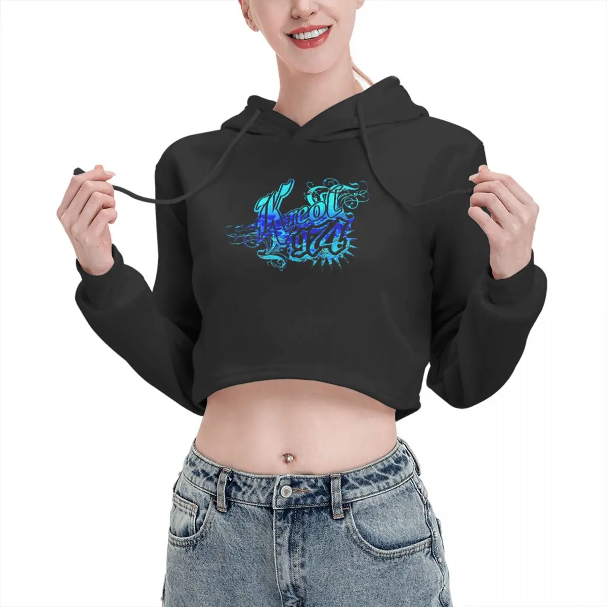 

Open navel Cat Ear Hoodie Sweater Kreol 974 Wave 1 Tapestry Hooded rope Funny Novelty sexy Print R248 pullover