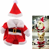 hot funny christmas clothes warm pet dog cat clothes puppy santa red scarf hat deer head cute dogs cloak cats costume home decor