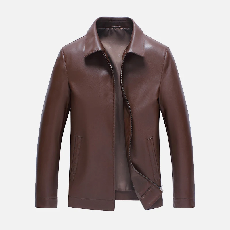 

Men black 2020 high quality PU Leather Coat spring Motorcycle Jacket sheep skin 5XL new clothing male bomber Faux leather jacket