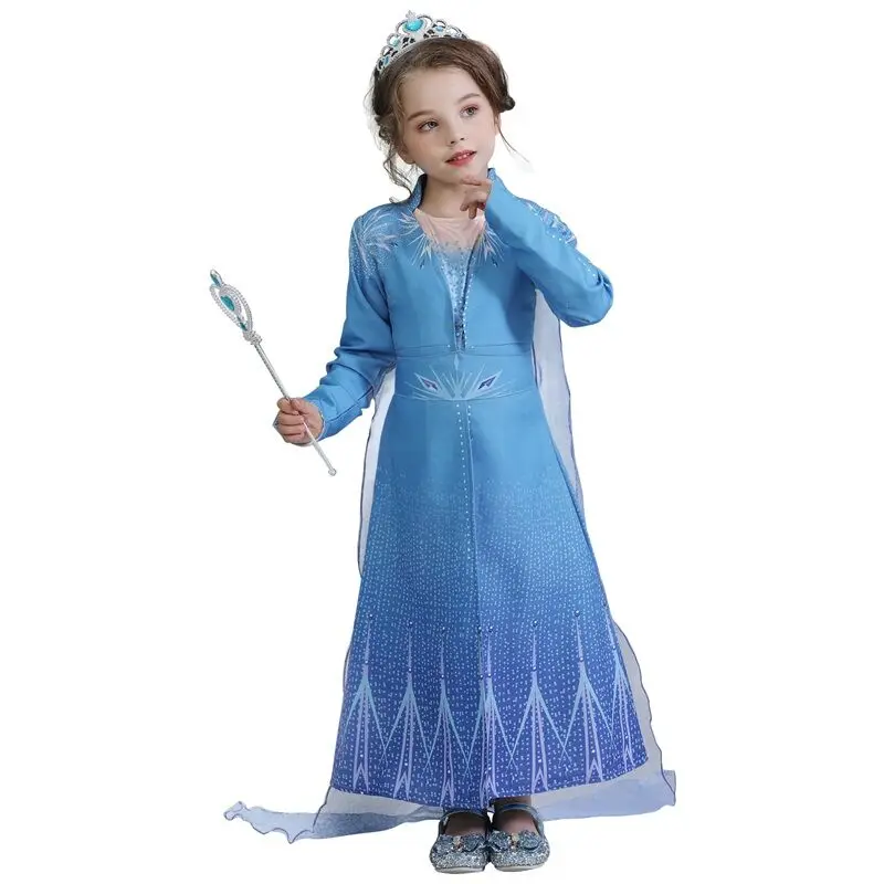 New Elsa 2 Необычные Эльза платье принцессы 2 шт. Бандажное платье для девочки на Хэллоуин, ролевая игра, маскарадный костюм «Анны» Детские платья для девочек, карнавальный костюм праздничная одежда фантазия niña - Цвет: New Elsa 2