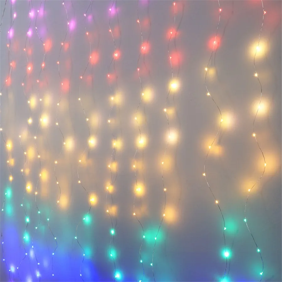 USB Powered Rainbow 210/280 Leds Outdoor Curtain Light Colorful Waterproof Festival Fairy Decoration Window,Tree ,Street,Garden