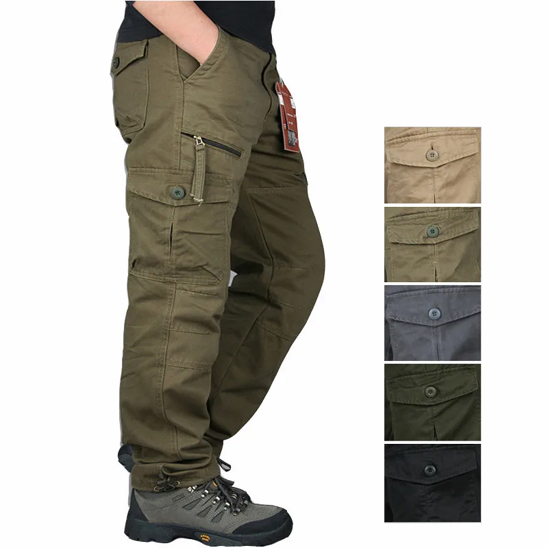 

Men's Cargo Pants 2022 New Multi Pockets Military Pants Men Army Pants Outwear Straight Slacks Casual Long Trousers Streetwear