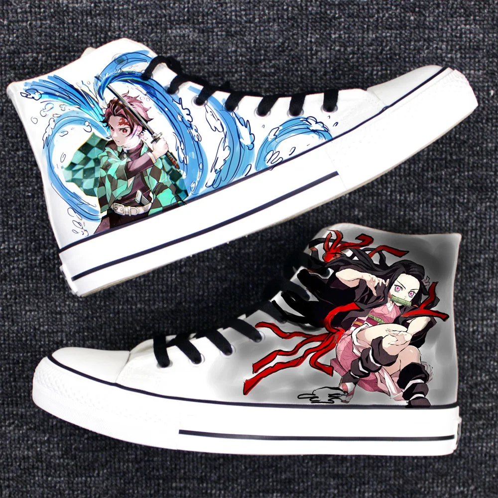 

Kimetsu No Yaiba Anime Cartoon Students High Help Cosplay Demon Slayer Canvas Shoes Casual Comfortable Men and Women College