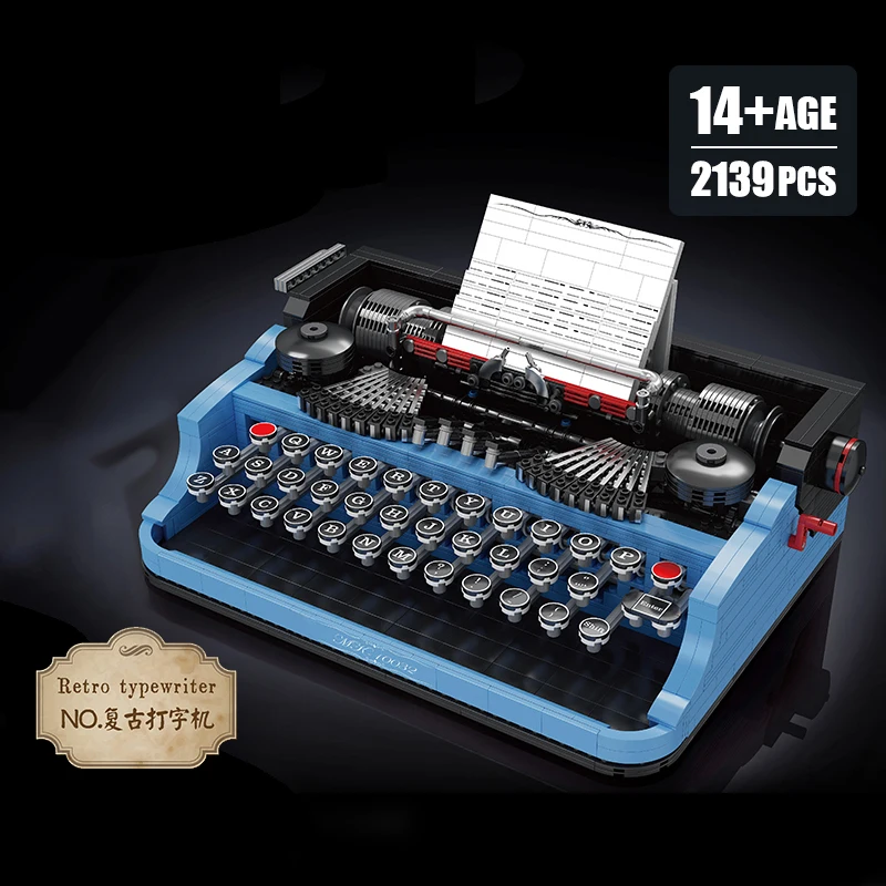

Classic Retro Typewriter Keyboard Model Assembly Building Blocks Educational Bricks Creative Toys For Kids Xmas Gifts