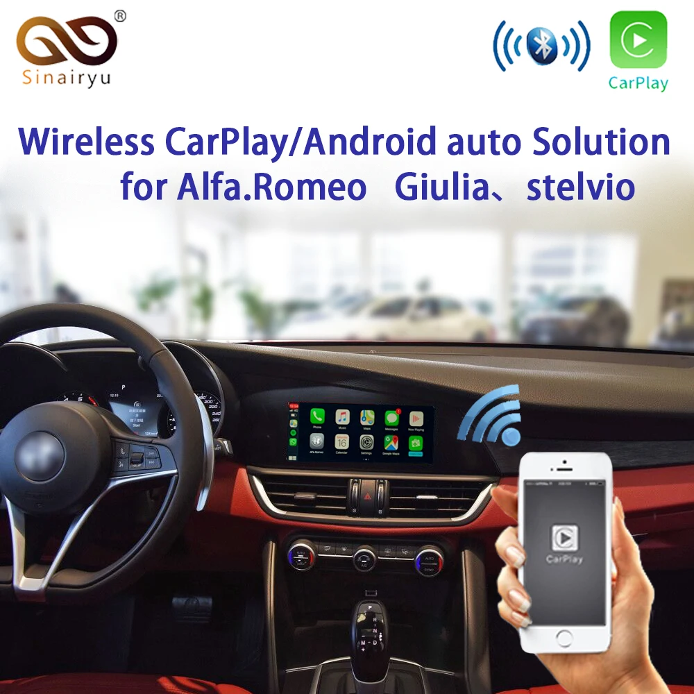 Беспроводной CarPlay/AndroidAuto смарт модуль iSmart авто беспроводной CarPlay для Alfa Romeo Stelvio