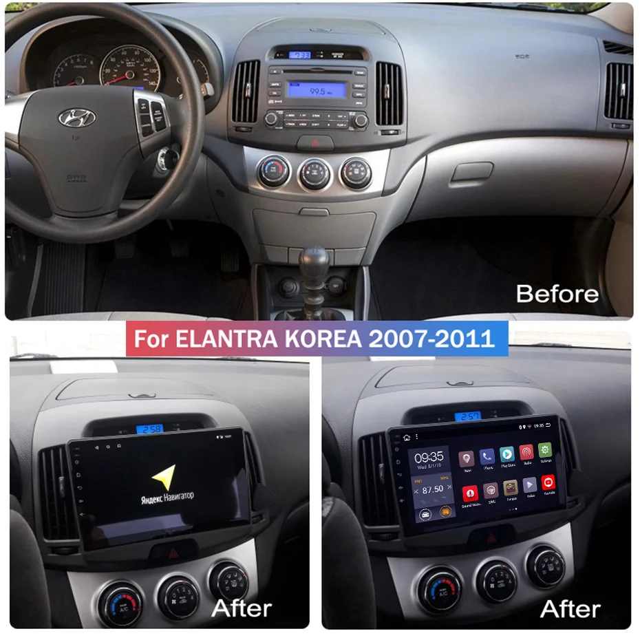 Мультисенсорный сенсорный экран 2.5D IPS HD 9 дюймов Android 8 1 2 Гб ОЗУ 32 ПЗУ NAVI для Hyundai