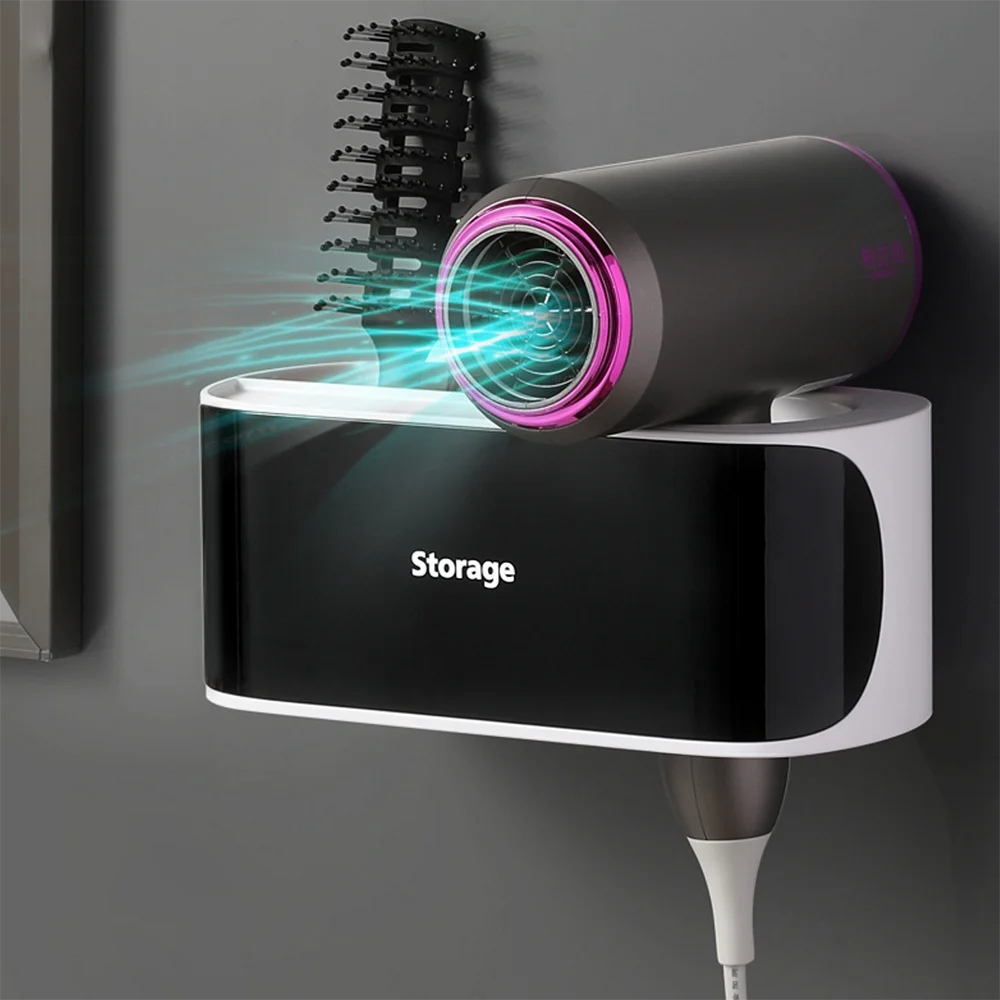 Стойка для фена настенная стойка ванной Косметическая Коробка хранения с