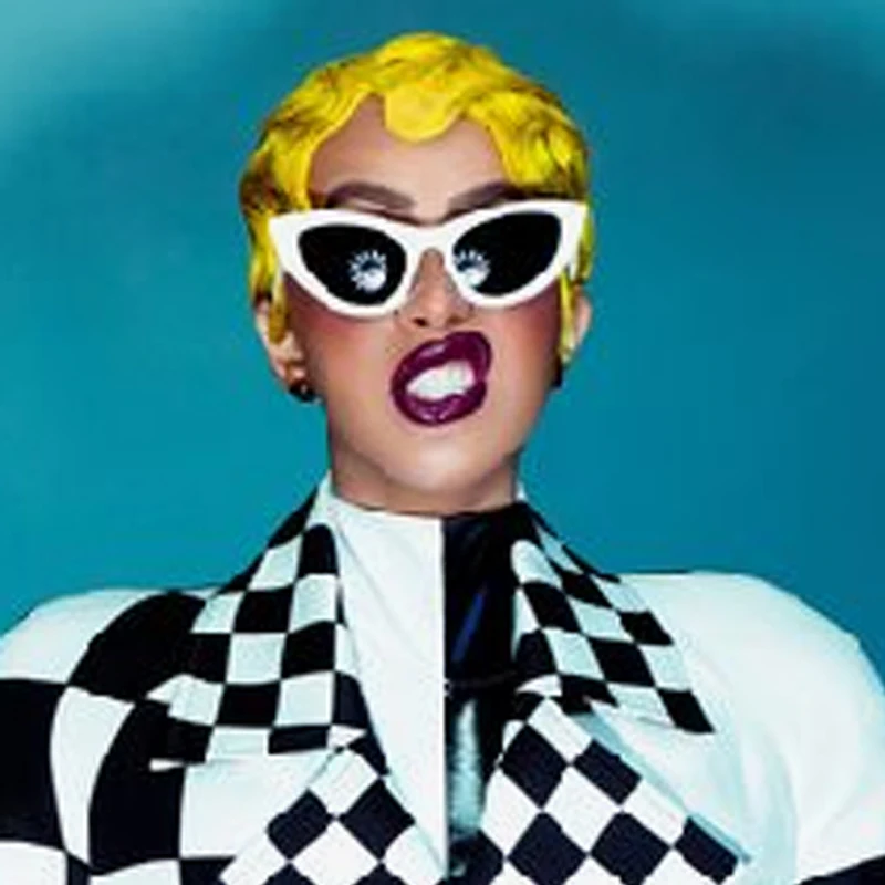 Сапфир 2 шт. пакет желтый Карди B Звезда стиль палец волнистый короткий боб парики