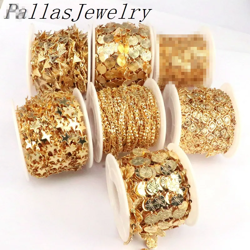 

Цепочка Круглая для изготовления ювелирных изделий, золотого цвета, 5 метров