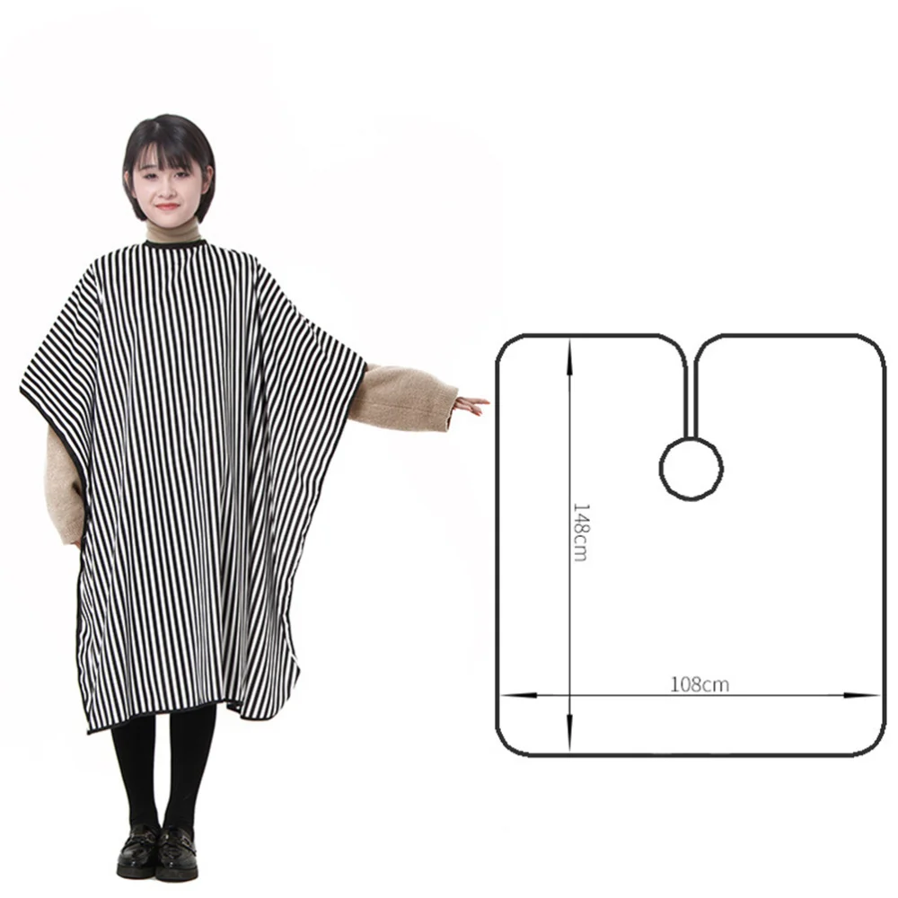 

Hairdressing Cappa Waterproof Stripe Decor Hair Perming and Dying Cape