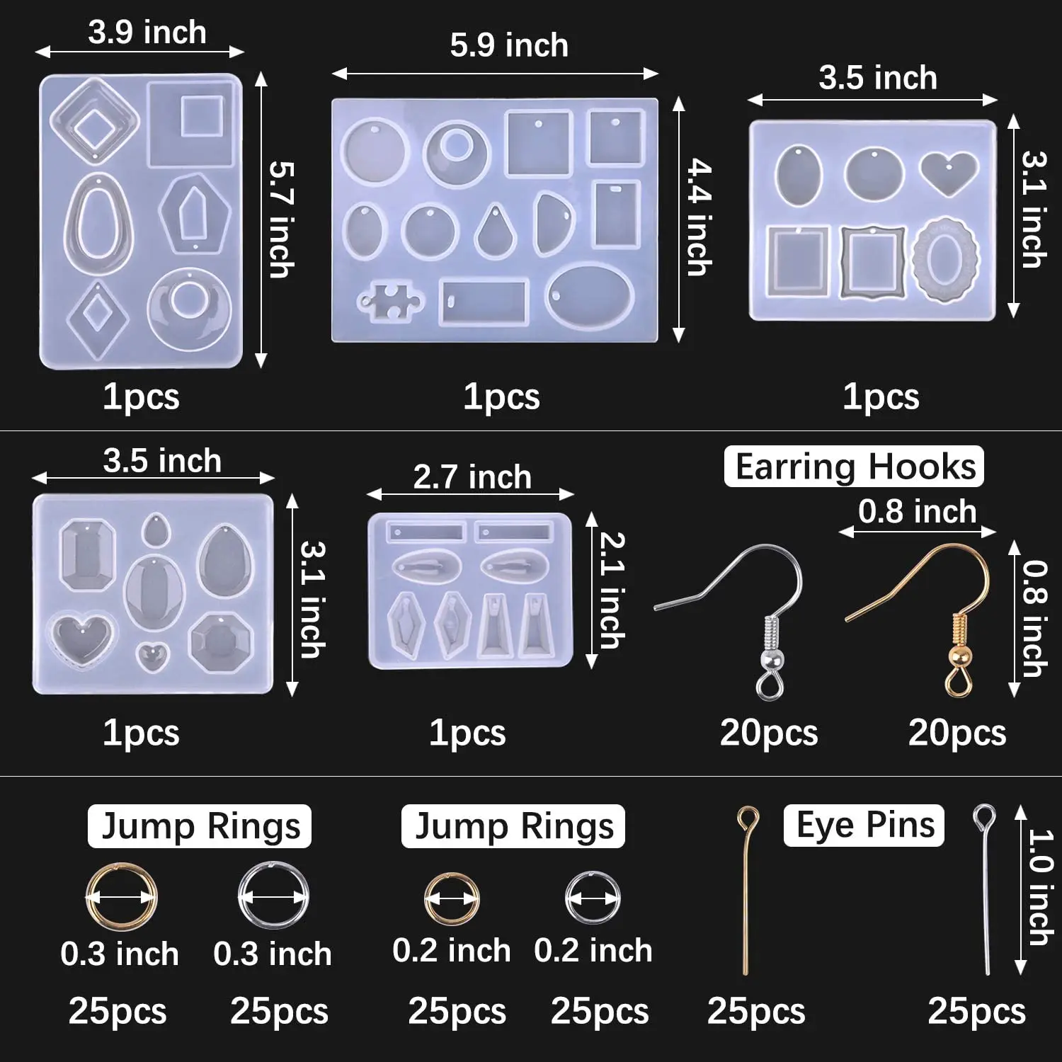 Формы для забрасывания сережек из силикона и эпоксидной смолы 195