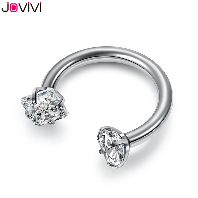 Jovivi Кольцо из нержавеющей стали 16 г брови для носа и губ Ушная перегородка