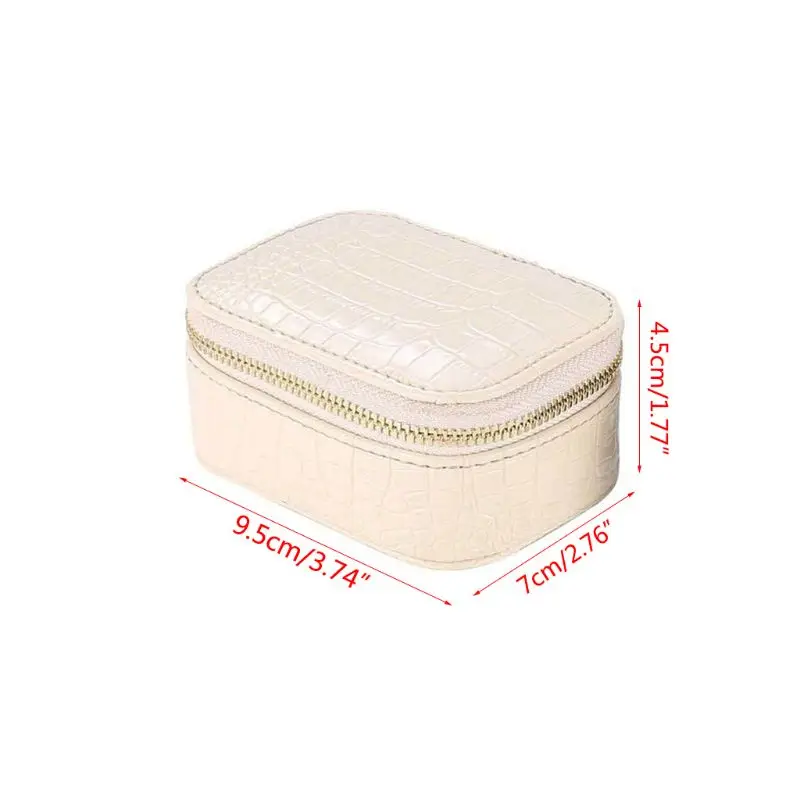

Simple Jewelry Box Faux PU Leather Earrings Necklace Bracelet Storage European Style Portable Travel Jewellery Organizer