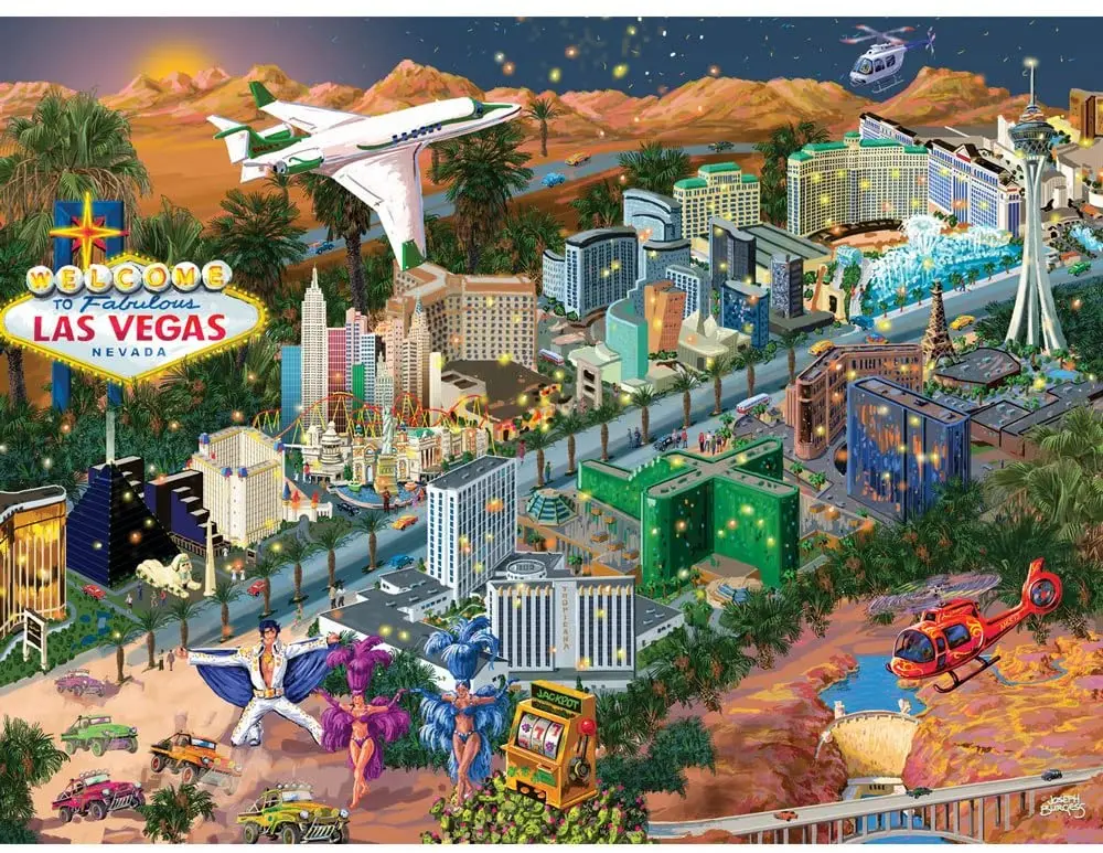 1000 Piece Jigsaw Puzzle for Adults - Las Vegas City View - 1000 Pc The Strip Jigsaw Learning Toys for Children Educational Toys