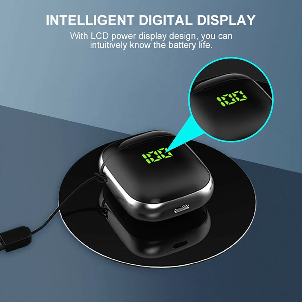 Мини наушники TWS с цифровым дисплеем Bluetooth 5 0 Беспроводная зарядка для IOS и Android