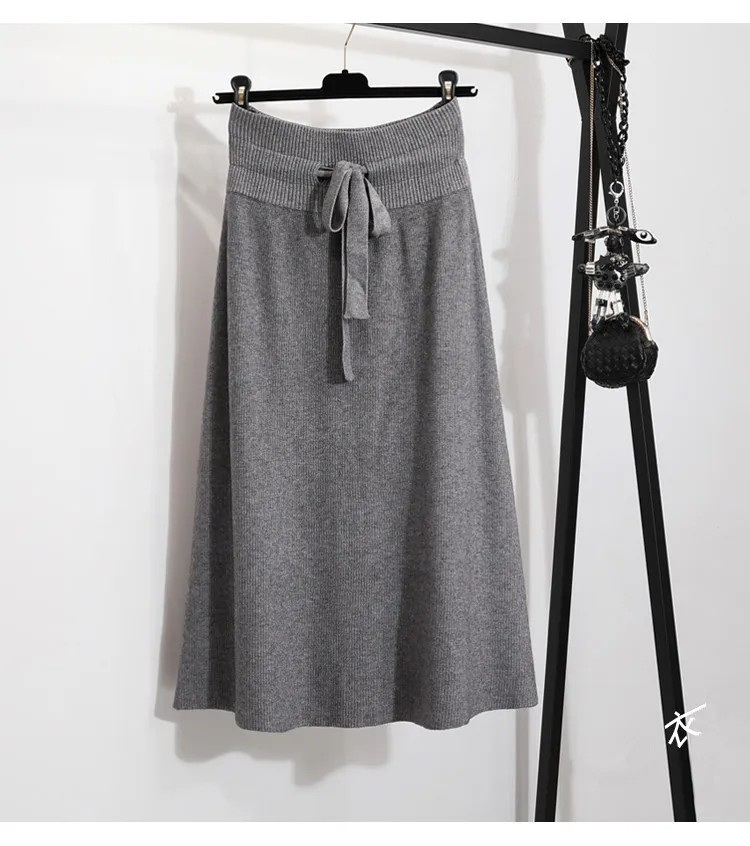 2019 женские юбки Длинные вязаные зимние плотные #299|Женские юбки| |