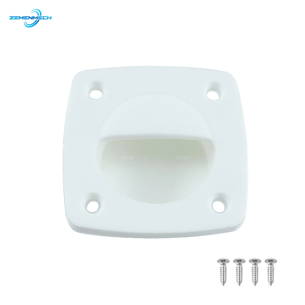 

White Nylon Recessed Flush Sliding Door Handle Pull Square Hatch Pull Handle Motorboat Marine Boat Yacht Cabin Accessories Kayak