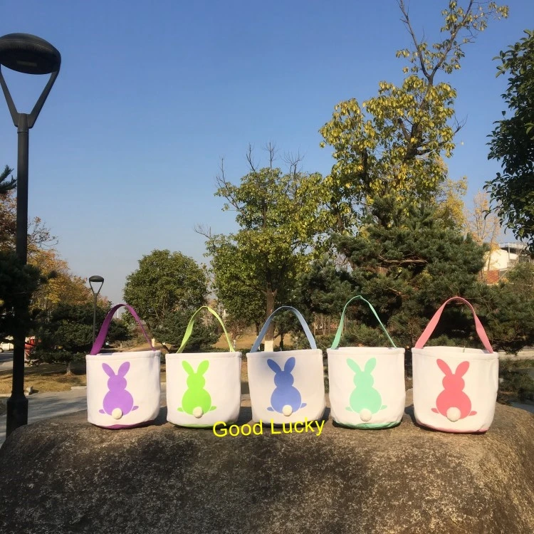 100pcs/lot Wholesale China Factory Easter Bucket For Promotion Cheap Price Rabbit Egg Baskets Bunny Ears Bag | Дом и сад