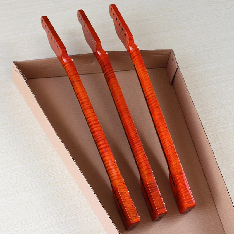 flamme ahorn e gitarre hals tl hals kanada flamme ahorn holz hochglanz finish 21 bünde braun farbe tele neck free global shipping