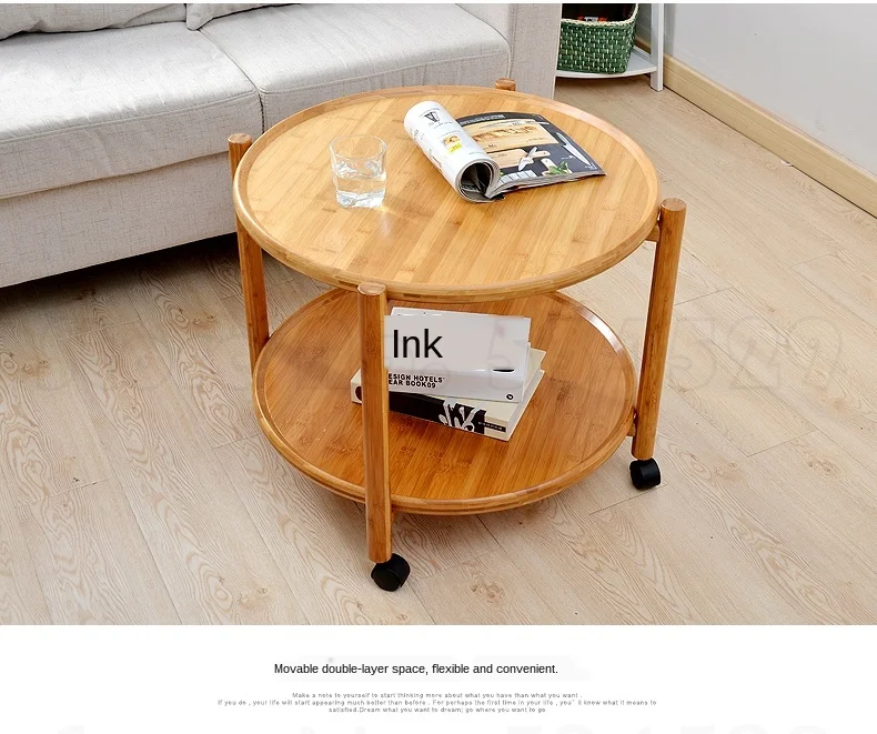 1B креативный передвижной кофейный столик двойной с роликовым чайным столом