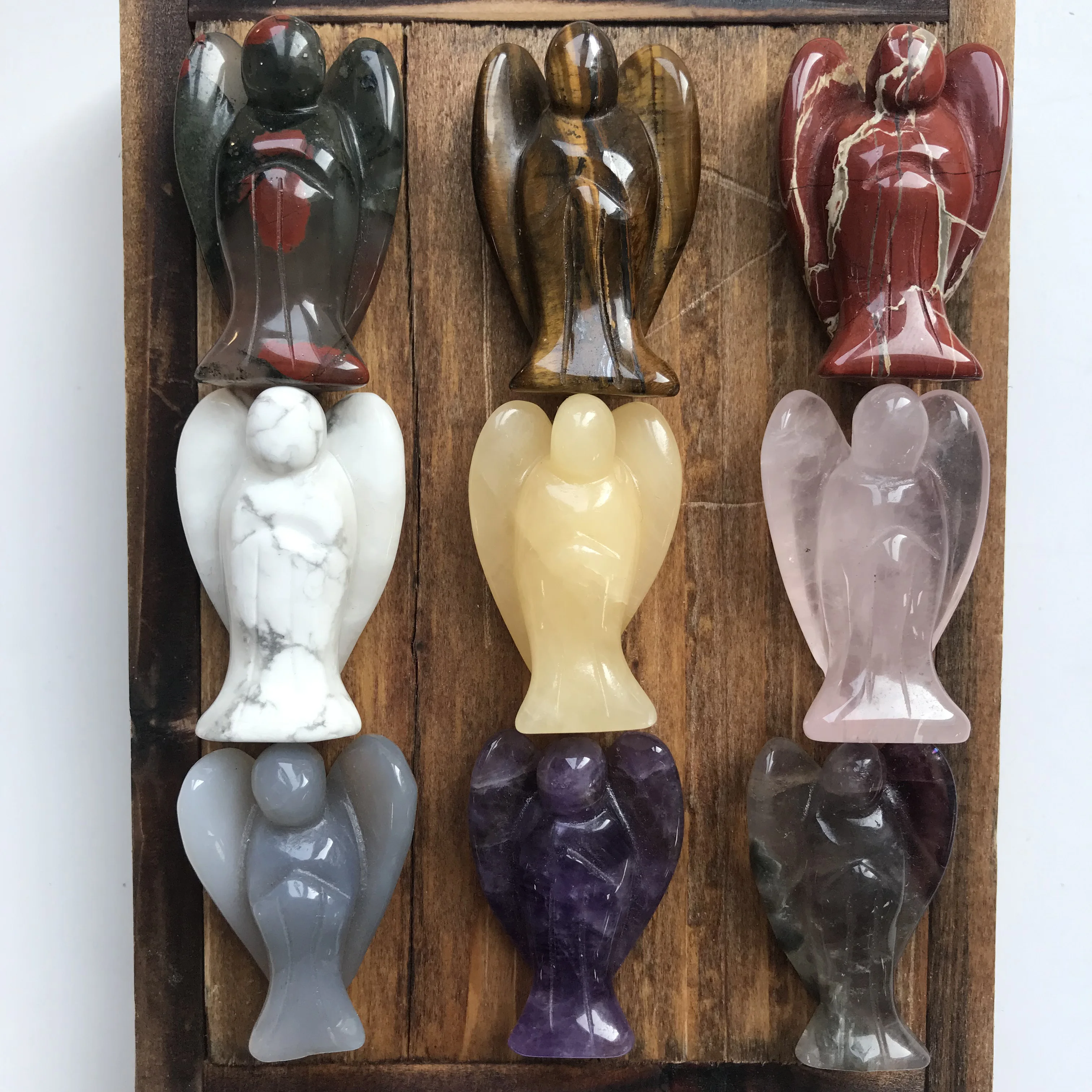 Высококачественный натуральный камень 40 мм AAAAA в форме ангелов ручная работа и