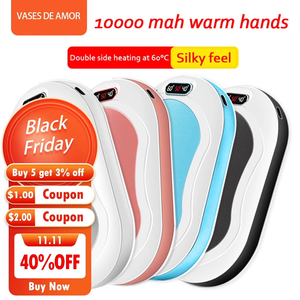 

2021 портативный ручной подогреватель портативный мини USB Перезаряжаемый 10000 Ma зарядное устройство, зимний обогреватель для рук, обогревател...