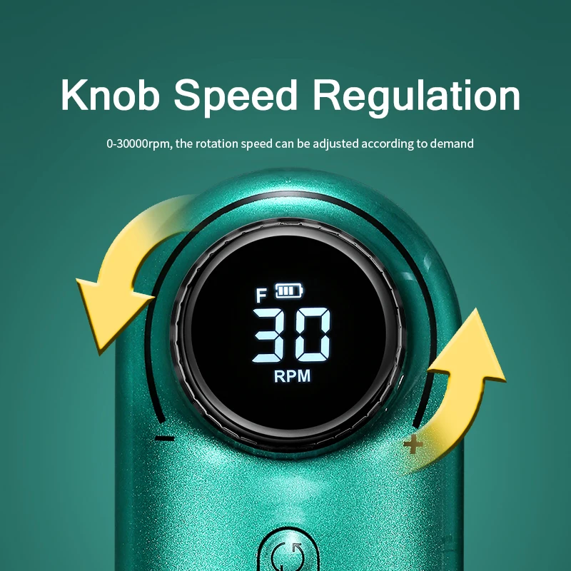 30000rpm professional electric nail drill light portable style with lcd display screen rechargeable mobile phone electric sander free global shipping