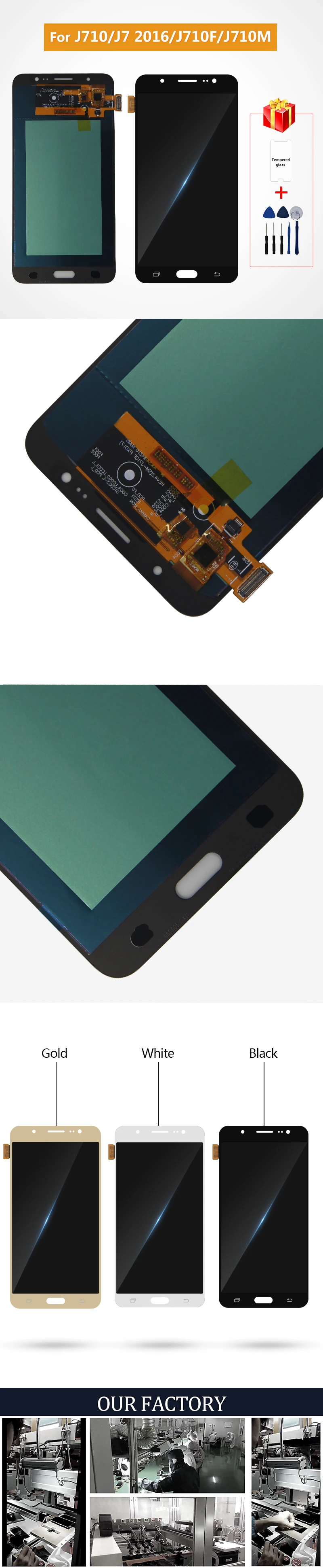 Супер AMOLED lcd для Samsung Galaxy J7 J710 J710F J710M J710H J710FN ЖК-дисплей дигитайзер сенсорный экран J710 дисплей