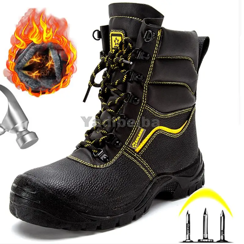 

Защитные ботинки мужские зимние рабочие ботинки 2021 стальной носок рабочие ботинки анти-прокол Мужская защитная обувь Мужская Промышленная...