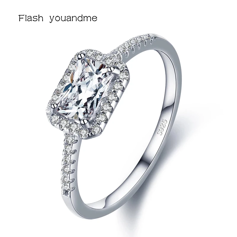 

Женское Обручальное кольцо из серебра 925 пробы с блестящим прозрачным фианитом