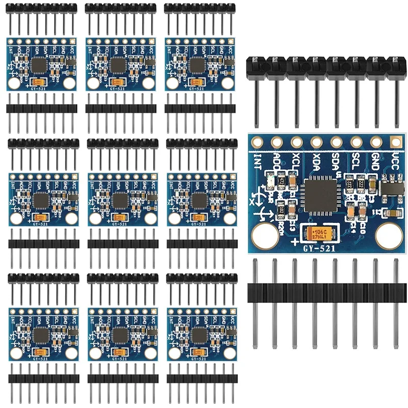 

Hot TTKK 10 Pieces GY-521 MPU-6050 MPU6050 Module, 3 Axis Accelerometer 6 DOF Gyroscope Sensor Module Kit 16 Bit AD Converter