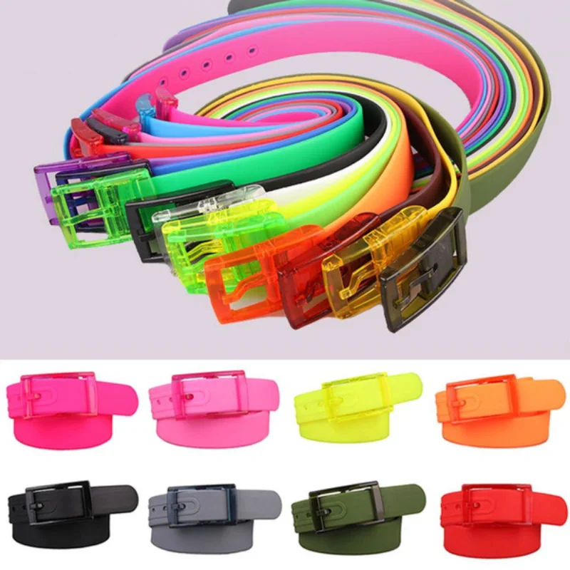 Color Unisex Rubber Golf Pants Belts for Men Adjustable Cut-to-fit Waterproof Plastic Prevent Allergy Belt Fashionable Belt Gift