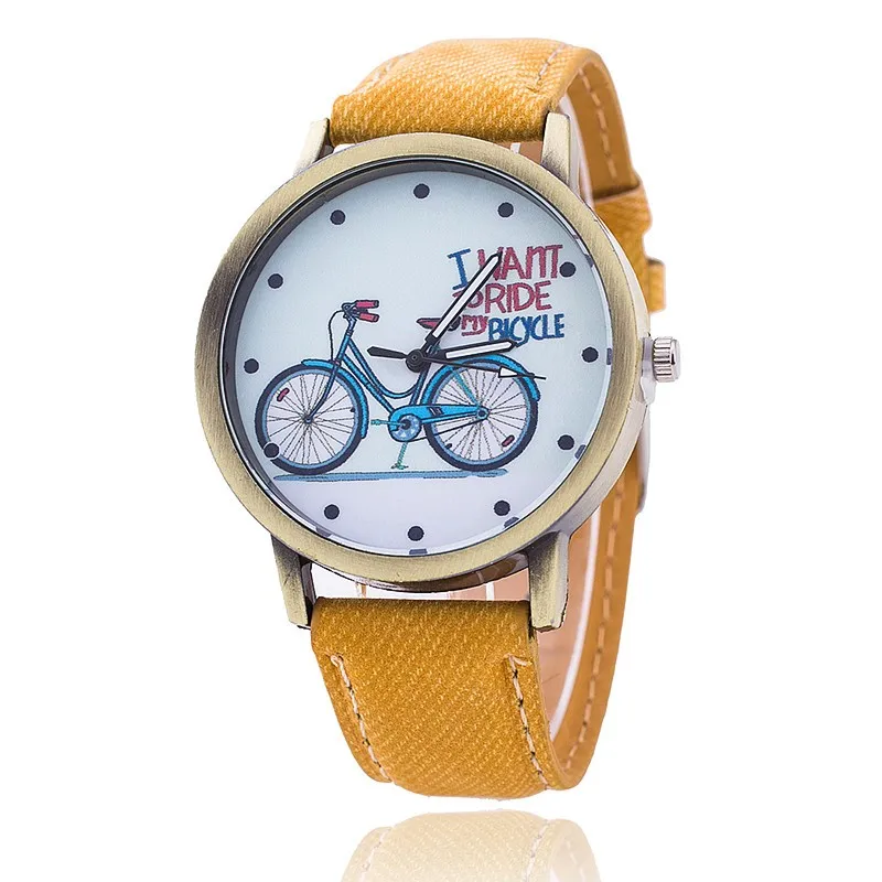 

Free life fashion Leather Band Watches Freedom to ride a bike Casual Quartz Analog Watches gift mens watch women watches